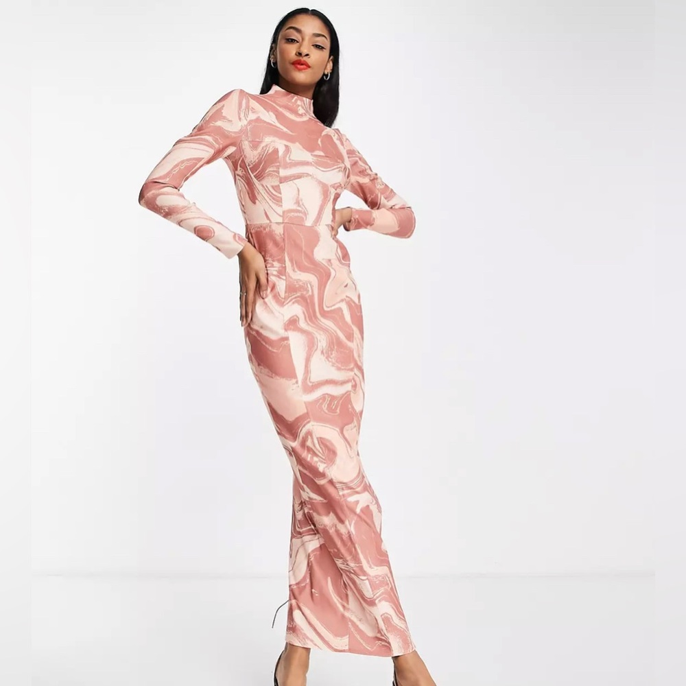 Swirl Print maxi dress